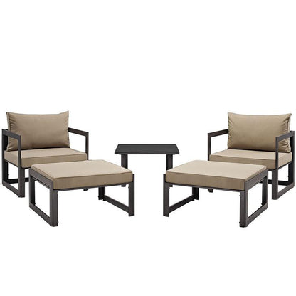 Alfresco 5 Piece Outdoor Chair & Ottoman Set - living-essentials