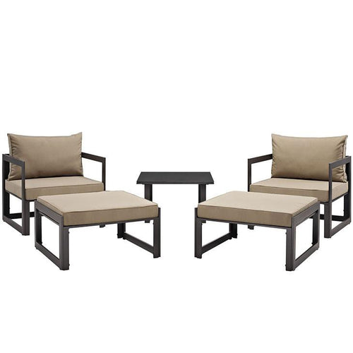Alfresco 5 Piece Outdoor Chair & Ottoman Set - living-essentials