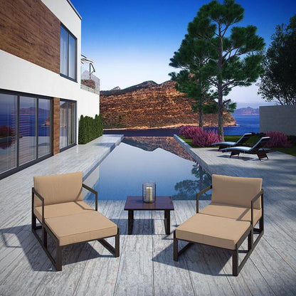 Alfresco 5 Piece Outdoor Chair & Ottoman Set - living-essentials