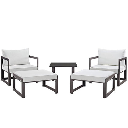 Alfresco 5 Piece Outdoor Chair & Ottoman Set - living-essentials