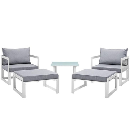 Alfresco 5 Piece Outdoor Chair & Ottoman Set - living-essentials