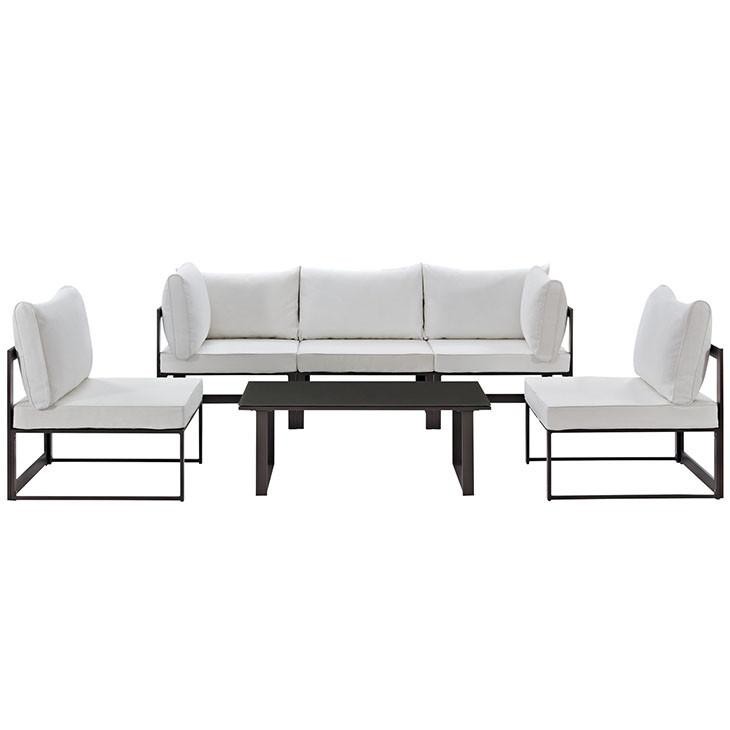 Alfresco 6 Piece Outdoor Patio Sectional Sofa Set - living-essentials