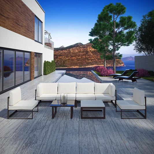 Alfresco 8 Piece Outdoor Patio Sectional Sofa Set - living-essentials