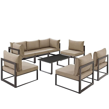 Alfresco 8 Piece Outdoor Patio Sofa Set - living-essentials