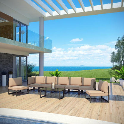 Alfresco 8 Piece Outdoor Patio Sofa Set - living-essentials