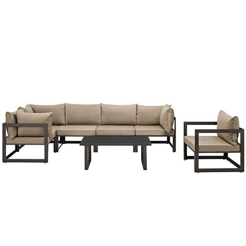 Alfresco 7 Piece Outdoor Patio Sectional Sofa Set - living-essentials