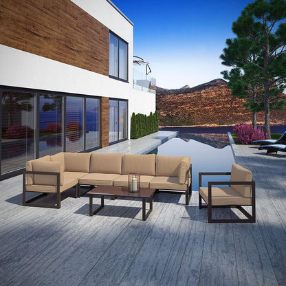 Alfresco 7 Piece Outdoor Patio Sectional Sofa Set - living-essentials