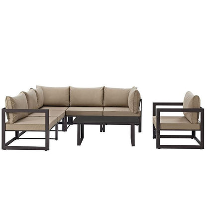 Alfresco 7 Piece Outdoor Patio Sectional Sofa Set - living-essentials