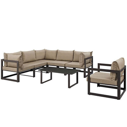 Alfresco 7 Piece Outdoor Patio Sectional Sofa Set - living-essentials