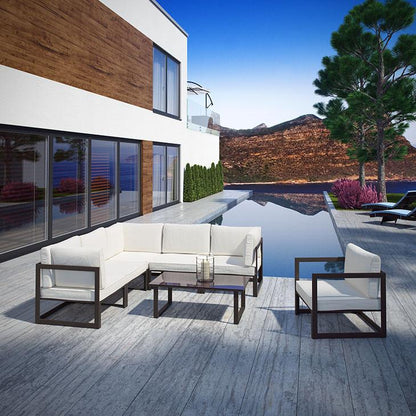 Alfresco 7 Piece Outdoor Patio Sectional Sofa Set - living-essentials