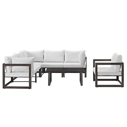 Alfresco 7 Piece Outdoor Patio Sectional Sofa Set - living-essentials