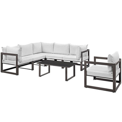 Alfresco 7 Piece Outdoor Patio Sectional Sofa Set - living-essentials