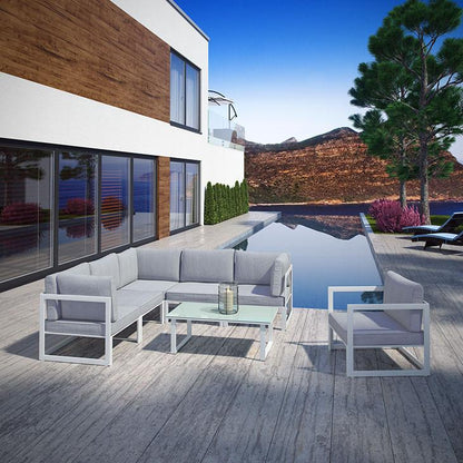 Alfresco 7 Piece Outdoor Patio Sectional Sofa Set - living-essentials