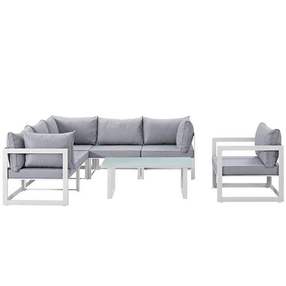 Alfresco 7 Piece Outdoor Patio Sectional Sofa Set - living-essentials