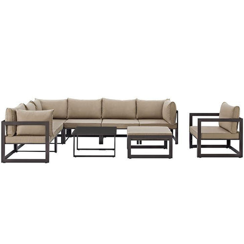 Alfresco 9 Piece Outdoor Patio Sectional Sofa Set - living-essentials