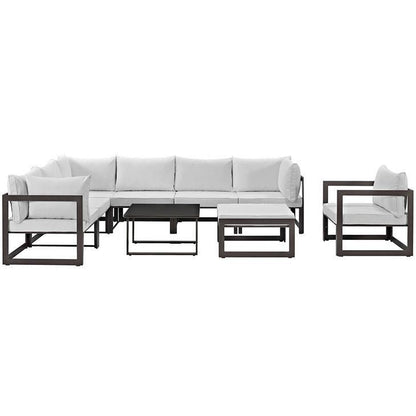 Alfresco 9 Piece Outdoor Patio Sectional Sofa Set - living-essentials