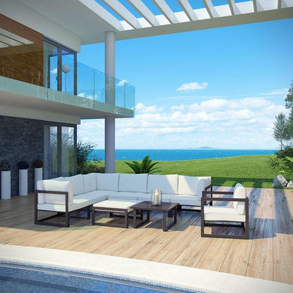 Alfresco 9 Piece Outdoor Patio Sectional Sofa Set - living-essentials