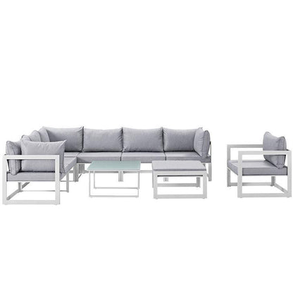 Alfresco 9 Piece Outdoor Patio Sectional Sofa Set - living-essentials