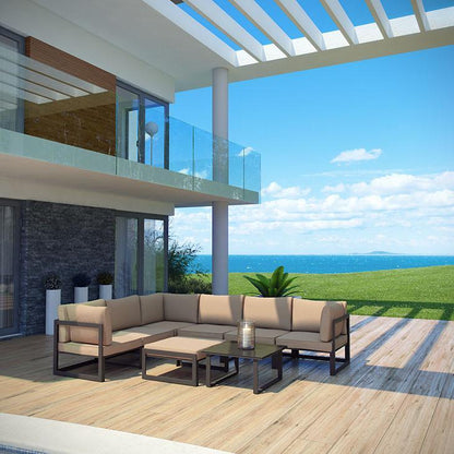 Alfresco 8 Piece Outdoor Patio Sectionals Sofa Set - living-essentials