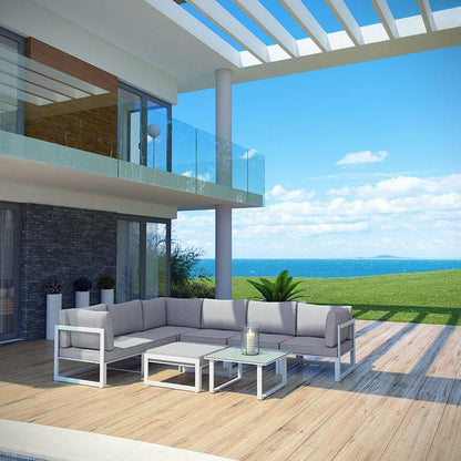 Alfresco 8 Piece Outdoor Patio Sectionals Sofa Set - living-essentials