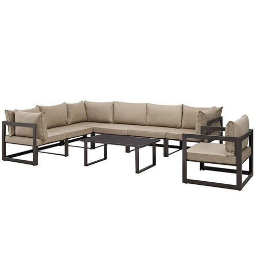 Alfresco 8 Piece Outdoor Patio Sectional Sofa Set - living-essentials