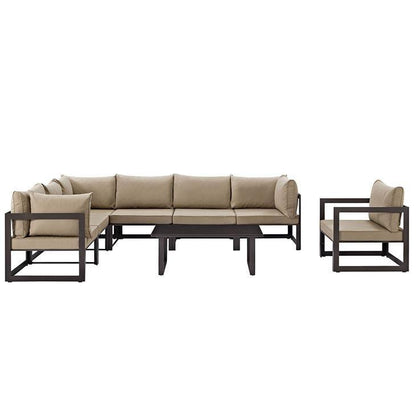 Alfresco 8 Piece Outdoor Patio Sectional Sofa Set - living-essentials