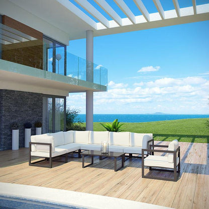 Alfresco 8 Piece Outdoor Patio Sectional Sofa Set - living-essentials