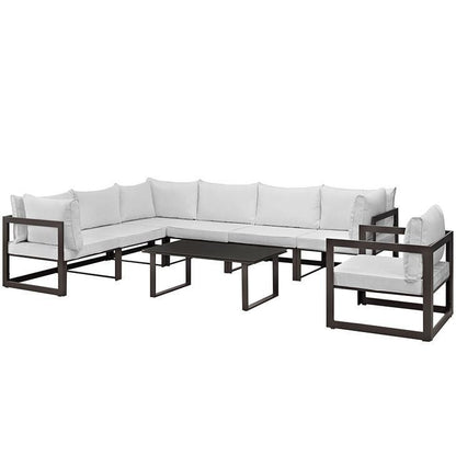 Alfresco 8 Piece Outdoor Patio Sectional Sofa Set - living-essentials