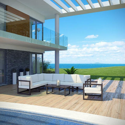 Alfresco 8 Piece Outdoor Patio Sectional Sofa Set - living-essentials