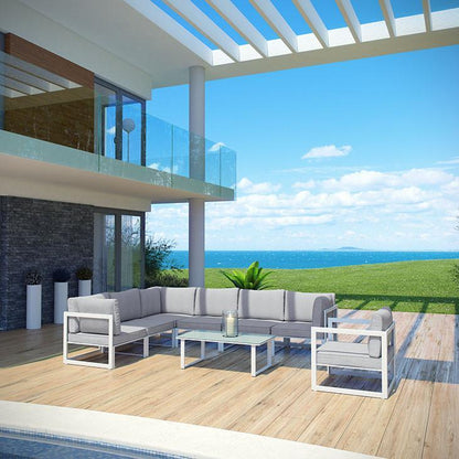 Alfresco 8 Piece Outdoor Patio Sectional Sofa Set - living-essentials