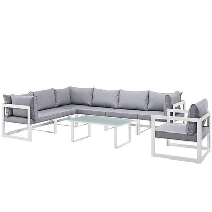 Alfresco 8 Piece Outdoor Patio Sectional Sofa Set - living-essentials