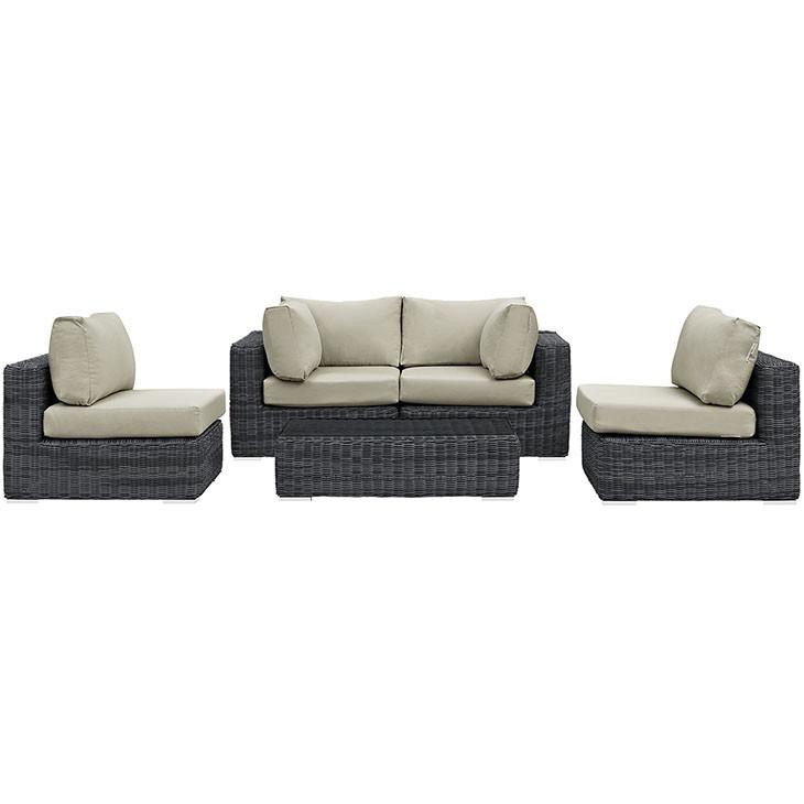 Santa Maria 5 Piece Outdoor Patio Sectional Set - living-essentials