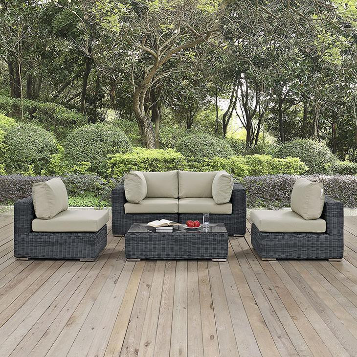 Santa Maria 5 Piece Outdoor Patio Sectional Set - living-essentials