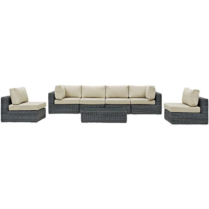 Santa Maria 7 Piece Outdoor Patio Sectional Set - living-essentials