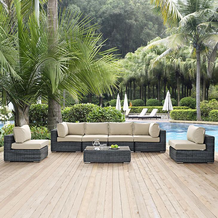 Santa Maria 7 Piece Outdoor Patio Sectional Set - living-essentials