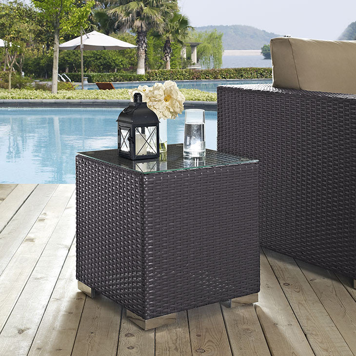 Berkeley Outdoor Patio Espresso Side Table - living-essentials