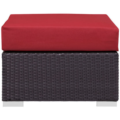 Berkeley Outdoor Patio Fabric Ottoman - living-essentials