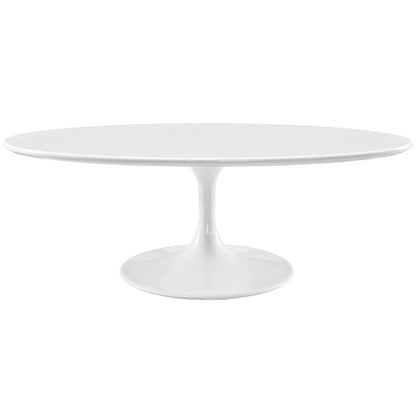 Tulip Style 48" Oval Shaped White Coffee Table - living-essentials