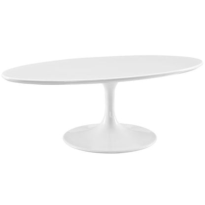 Tulip Style 48" Oval Shaped White Coffee Table - living-essentials