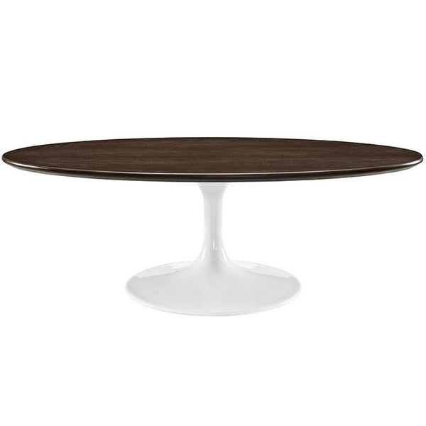 Tulip Style 48" Oval Shaped Walnut Coffee Table - living-essentials