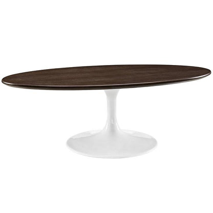 Tulip Style 48" Oval Shaped Walnut Coffee Table - living-essentials
