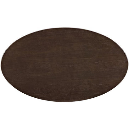 Tulip Style 48" Oval Shaped Walnut Coffee Table - living-essentials