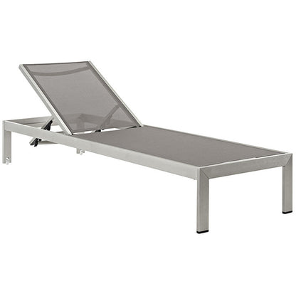 Wharf Outdoor Patio Aluminum Mesh Chaise Lounge - living-essentials