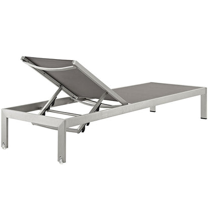 Wharf Outdoor Patio Aluminum Mesh Chaise Lounge - living-essentials