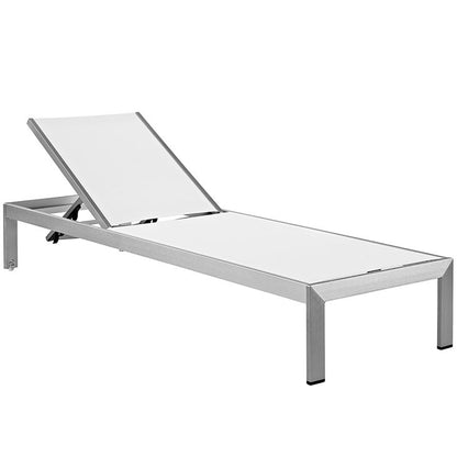 Wharf Outdoor Patio Aluminum Mesh Chaise Lounge - living-essentials