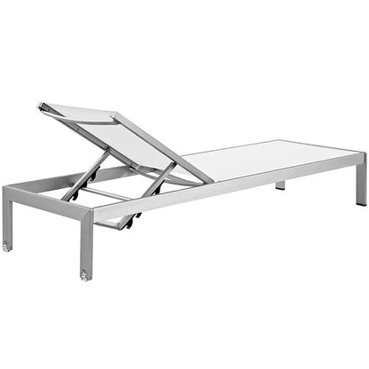 Wharf Outdoor Patio Aluminum Mesh Chaise Lounge - living-essentials