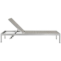 Wharf Silver Gray Outdoor Patio Aluminum Chaise Lounge - living-essentials