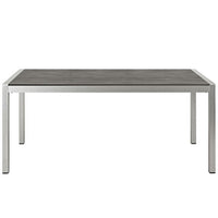 Wharf Silver Gray Outdoor Patio Aluminum Dining Table - living-essentials