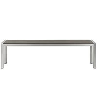 Wharf Silver Gray Outdoor Patio Aluminum Bench - living-essentials