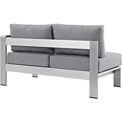 Wharf Right-Arm Sectional Outdoor Patio Aluminum Loveseat - living-essentials